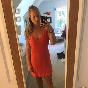 Hot pink slip dress with sequin back